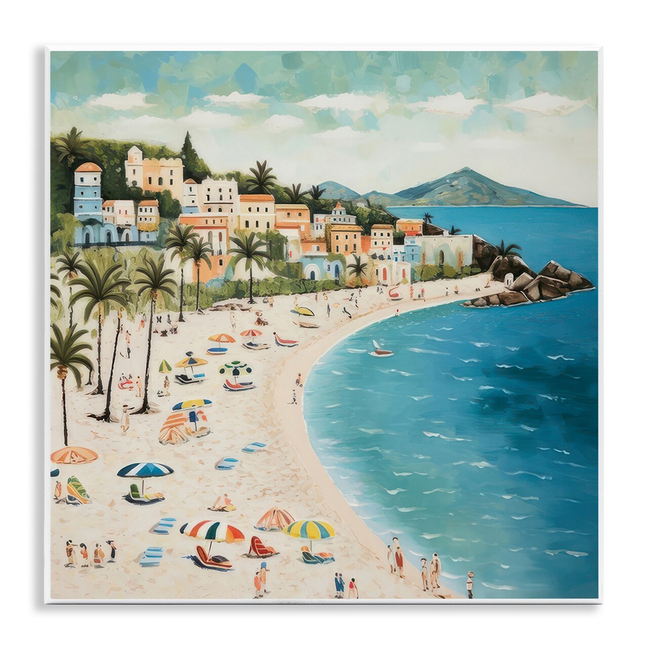 Stupell Industries Beach Water's Edge Wall Plaque Art Design by Lazar Studio